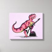 Tyrannosaurus rex speelt gitaar. canvas afdruk (Voorkant)