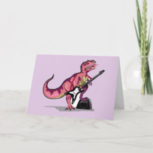 Tyrannosaurus rex speelt gitaar. kaart