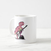 Tyrannosaurus rex speelt gitaar. koffiemok (Voorkant links)