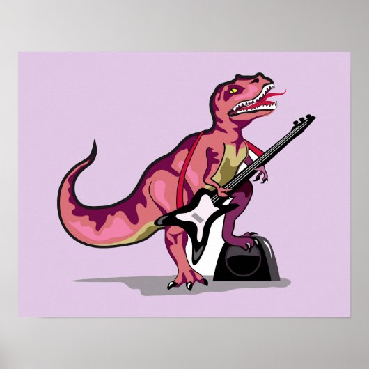 Tyrannosaurus rex speelt gitaar. poster (Voorkant)