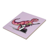 Tyrannosaurus rex speelt gitaar. tegeltje (Zijkant)
