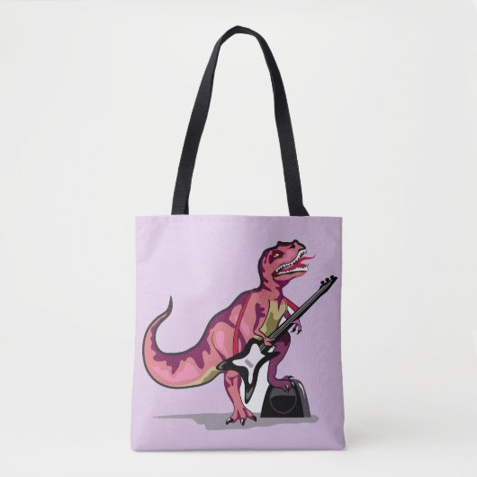 Tyrannosaurus rex speelt gitaar. tote bag (Voorkant)