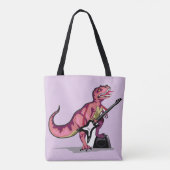 Tyrannosaurus rex speelt gitaar. tote bag (Achterkant)