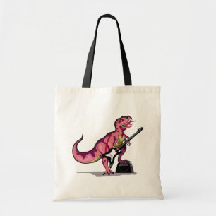Tyrannosaurus rex speelt gitaar. tote bag