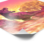 Tyrannosaurus rex sterend door meteoriet foto afdruk (Hoek)