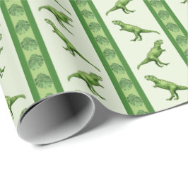 Tyrannosaurus Rex Stripe Cadeaupapier