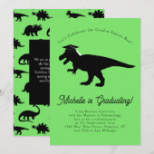 Tyrannosaurus Rex T-Rex Dinosaur Graduation Party Kaart (Voorkant / Achterkant)