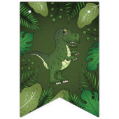 Tyrannosaurus Rex T-rex Dinosaur Happy Birthday Vlaggetjes (Eerste vlag)