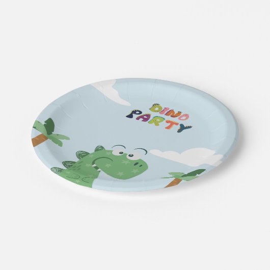 Tyrannosaurus Rex/T-Rex Verjaardag Papieren Bordje (Gekanteld)