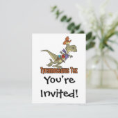 tyrannosaurus rex tex cowboy dinosaur kaart (Staand voorkant)