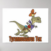 tyrannosaurus rex tex cowboy dinosaur poster (Voorkant)