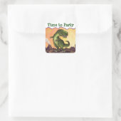 Tyrannosaurus Rex Tijd om te Feesten Vierkante Sticker (Tas)