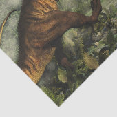 Tyrannosaurus rex vecht tegen styracosaurus tissuepapier (Detail)
