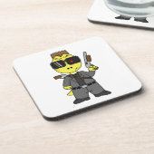 Tyrannosaurus rex verkleed als de terminator. bier onderzetter (Linkerzijde)