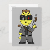 Tyrannosaurus rex verkleed als de terminator. briefkaart (Voorkant / Achterkant)