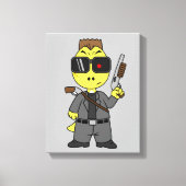 Tyrannosaurus rex verkleed als de terminator. canvas afdruk (Voorkant)