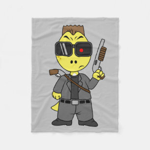 Tyrannosaurus rex verkleed als de terminator. fleece deken