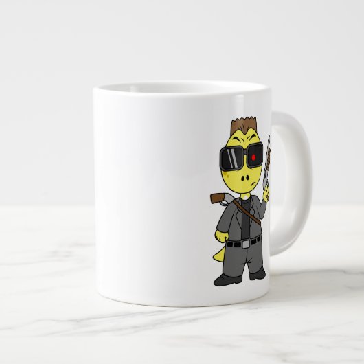 Tyrannosaurus rex verkleed als de terminator. grote koffiekop (Voorkant rechts)