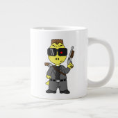 Tyrannosaurus rex verkleed als de terminator. grote koffiekop (Rechts)