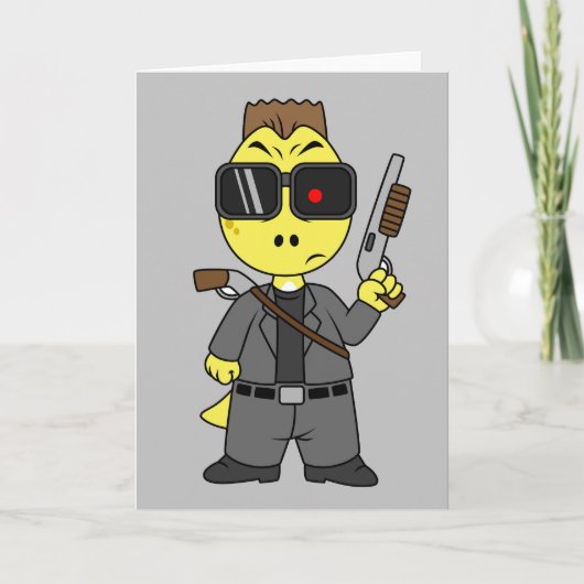 Tyrannosaurus rex verkleed als de terminator. kaart (Voorkant)