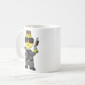 Tyrannosaurus rex verkleed als de terminator. koffiemok (Voorkant links)