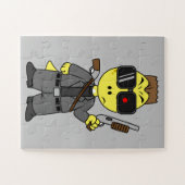 Tyrannosaurus rex verkleed als de terminator. legpuzzel (Horizontaal)