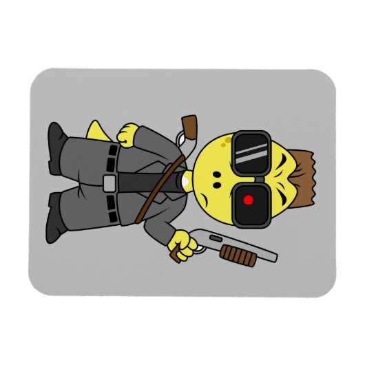 Tyrannosaurus rex verkleed als de terminator. magneet (Horizontaal)