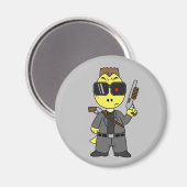 Tyrannosaurus rex verkleed als de terminator. magneet (Voorkant / Achterkant)