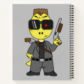 Tyrannosaurus rex verkleed als de terminator. notitieboek (Achterkant)