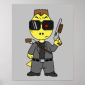 Tyrannosaurus rex verkleed als de terminator. poster (Voorkant)