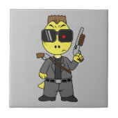 Tyrannosaurus rex verkleed als de terminator. tegeltje (Voorkant)