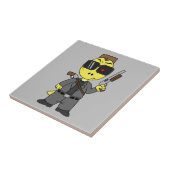 Tyrannosaurus rex verkleed als de terminator. tegeltje (Zijkant)