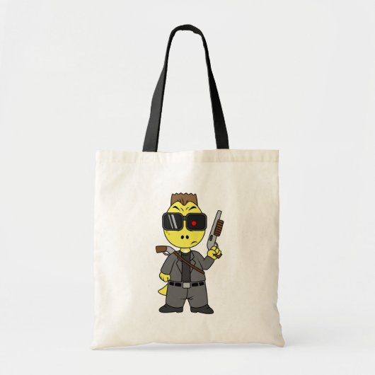 Tyrannosaurus rex verkleed als de terminator. tote bag (Voorkant)