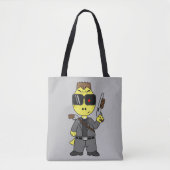 Tyrannosaurus rex verkleed als de terminator. tote bag (Voorkant)