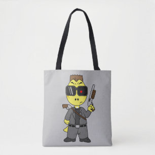 Tyrannosaurus rex verkleed als de terminator. tote bag