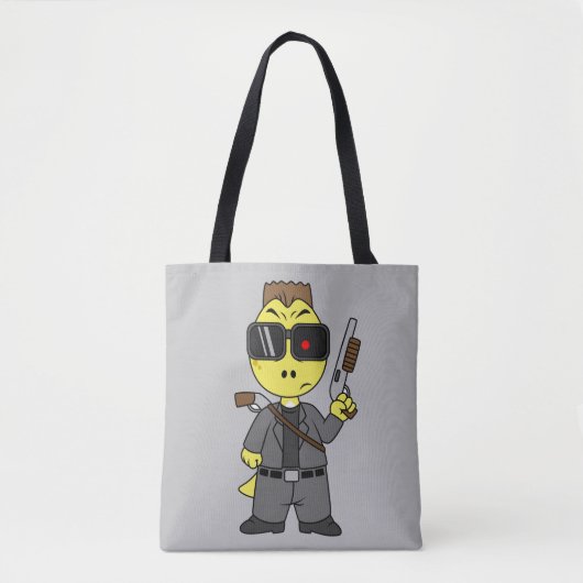 Tyrannosaurus rex verkleed als de terminator. tote bag (Voorkant)