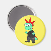 Tyrannosaurus rex verkleed als een Punk. Magneet (Voorkant / Achterkant)