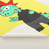 Tyrannosaurus rex verkleed als een Punk. Sherpa Deken (3/4)