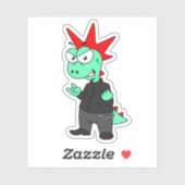 Tyrannosaurus rex verkleed als een Punk. Sticker (Vel)