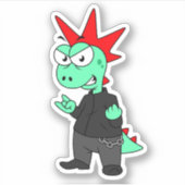 Tyrannosaurus rex verkleed als een Punk. Sticker (Voorkant)