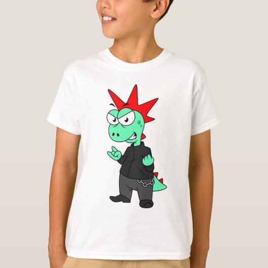 Tyrannosaurus rex verkleed als een Punk. T-shirt (Voorkant)
