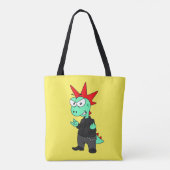Tyrannosaurus rex verkleed als een Punk. Tote Bag (Achterkant)