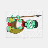 Tyrannosaurus rex verkleed als Leonidas. Fleece Deken (Voorkant (Horizontaal))