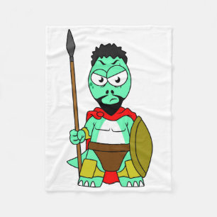 Tyrannosaurus rex verkleed als Leonidas. Fleece Deken
