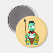 Tyrannosaurus rex verkleed als Leonidas. Magneet (Voorkant / Achterkant)