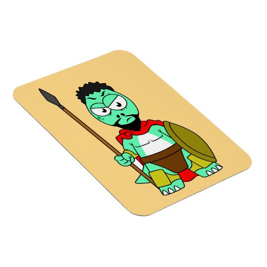 Tyrannosaurus rex verkleed als Leonidas. Magneet (Rechterzijde)