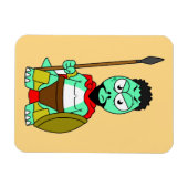 Tyrannosaurus rex verkleed als Leonidas. Magneet (Horizontaal)