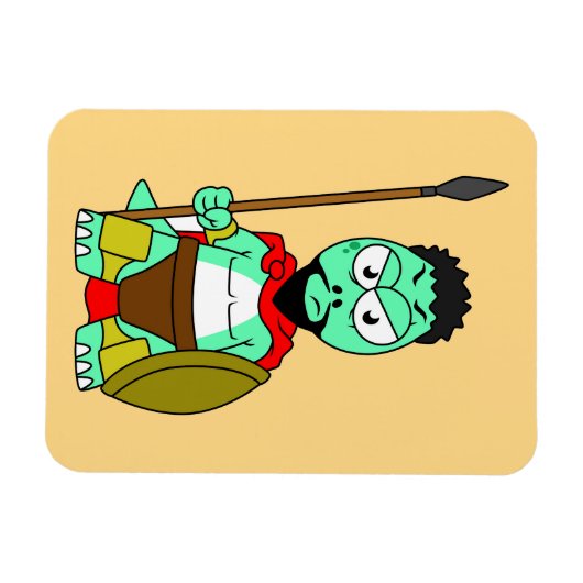 Tyrannosaurus rex verkleed als Leonidas. Magneet (Horizontaal)