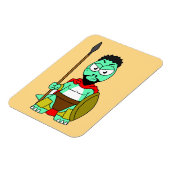 Tyrannosaurus rex verkleed als Leonidas. Magneet (Linkerzijde)