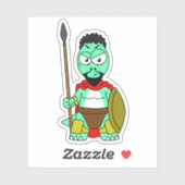 Tyrannosaurus rex verkleed als Leonidas. Sticker (Vel)